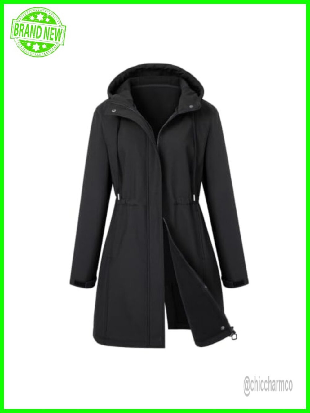 Womens Rain Jacket Windbreaker Waterproof Hooded Fleece Lined Softshell
